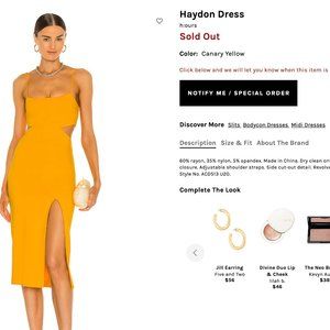 Revolve - Haydon Dress in Canary Yellow - Size Small